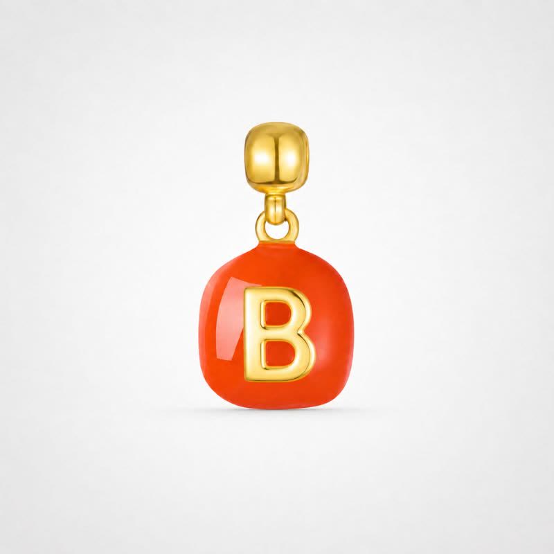 TaleClasp Steel Letter B Stackable Charm - Golden - image 0