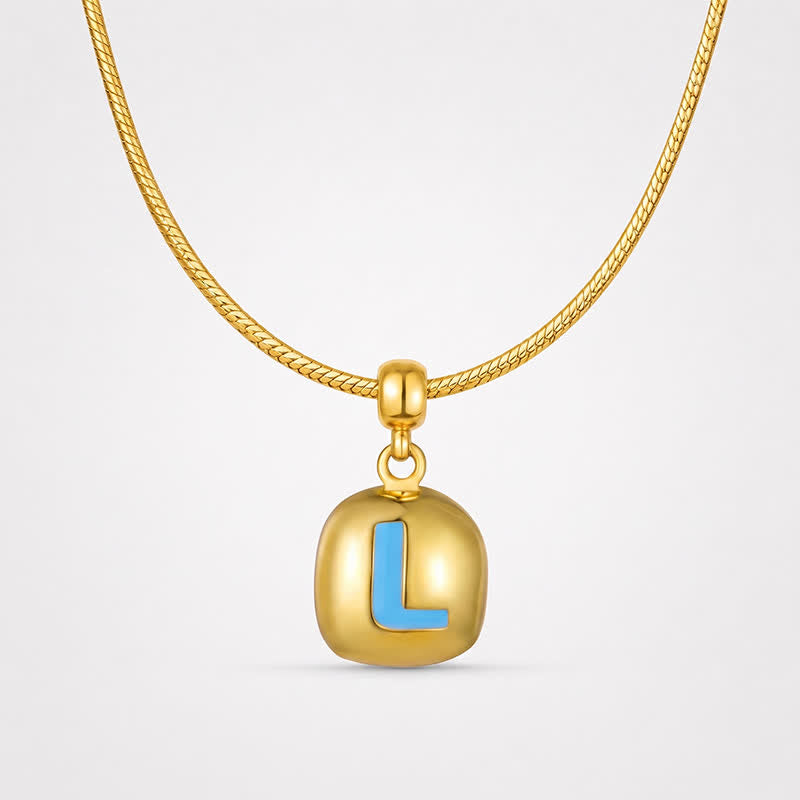 TaleClasp Blue Letter L Gold Tone Square Charm - image 4