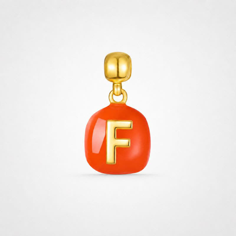 TaleClasp Steel Letter F Stackable Charm - Golden - image 0