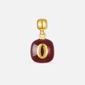 TaleClasp Crimson Disc Pendant Gold Tone Charm - Brown - image 0