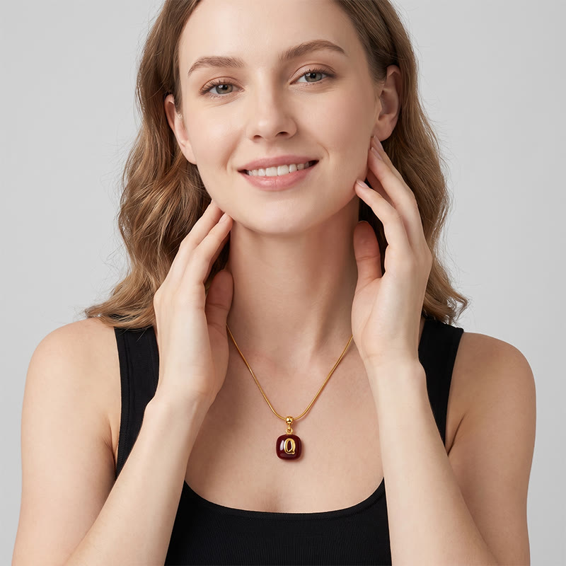 TaleClasp Crimson Gloss Square Drop Gold Tone Charm - image 2