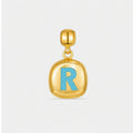 TaleClasp Turquoise Initial R Gold Stackable Charm - Golden - image 0