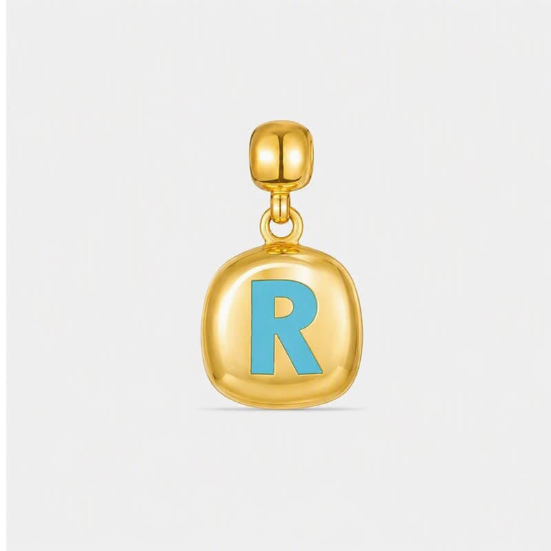 TaleClasp Turquoise Initial R Gold Stackable Charm - Golden - image 0