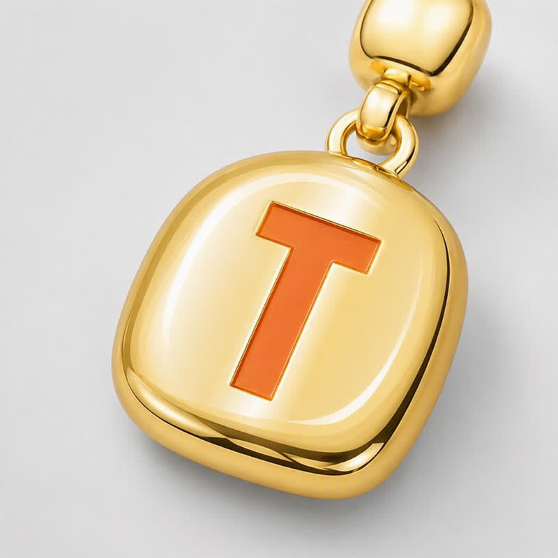TaleClasp Gold Tone Letter T Cushion Stackable Charm - image 3