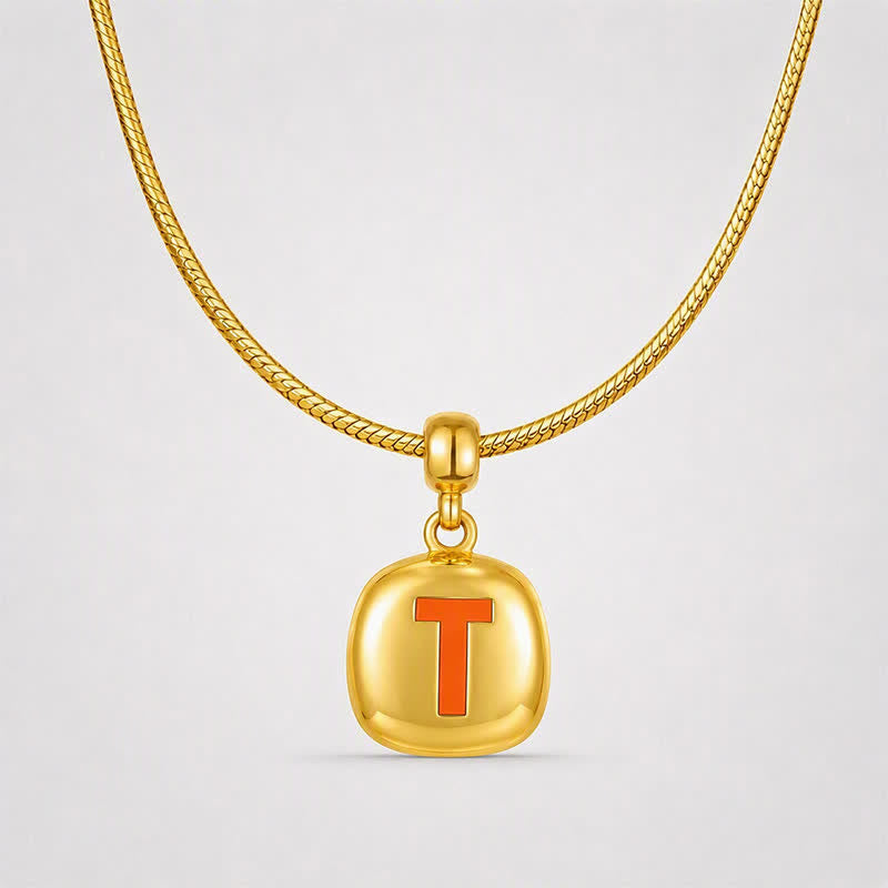 TaleClasp Gold Tone Letter T Cushion Stackable Charm - image 4