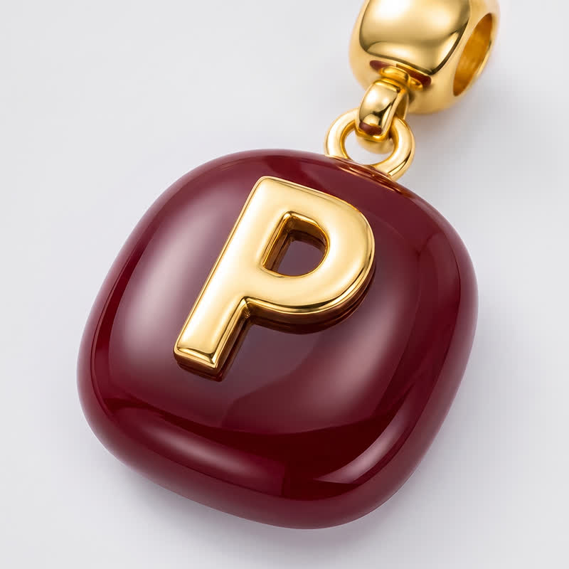 TaleClasp Glossy Letter P Rounded Square Charm - image 3