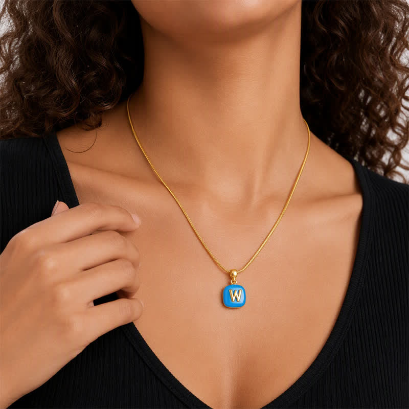 TaleClasp Blue Initial Medallion Gold Tone Charm - image 1