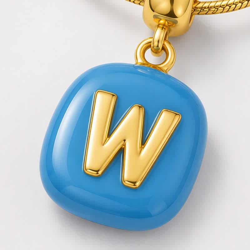 TaleClasp Blue Initial Medallion Gold Tone Charm - image 3