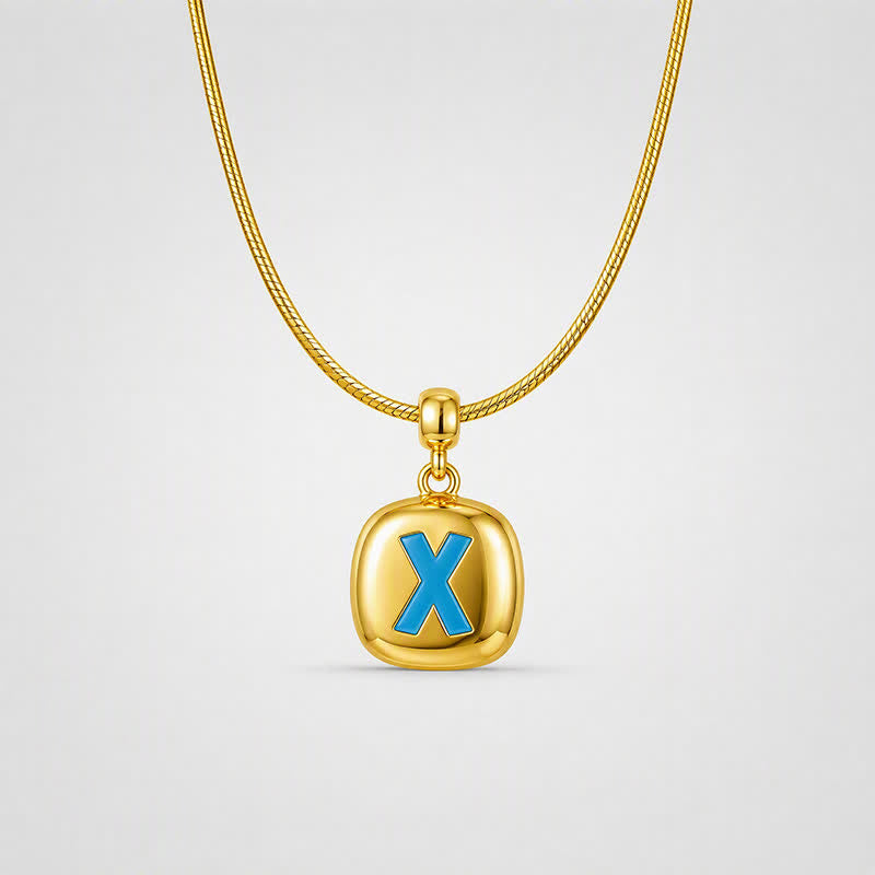 TaleClasp Blue X Gold Tone Rounded Square Charm - image 4
