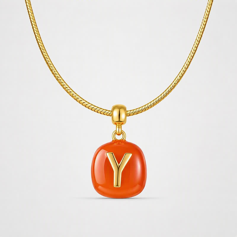 TaleClasp Orange Letter Y Round Gold Tone Charm - image 4