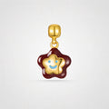 TaleClasp Smiley Star Bloom Gold Tone Charm - Brown - image 0