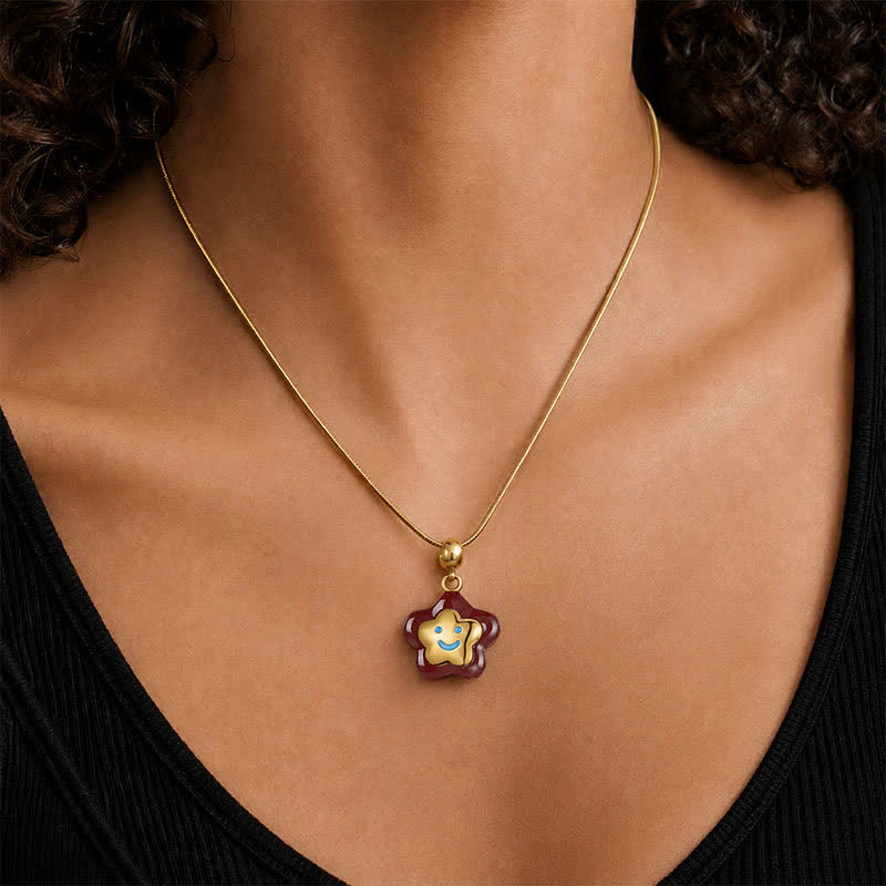 TaleClasp Smiley Star Bloom Gold Tone Charm - image 1