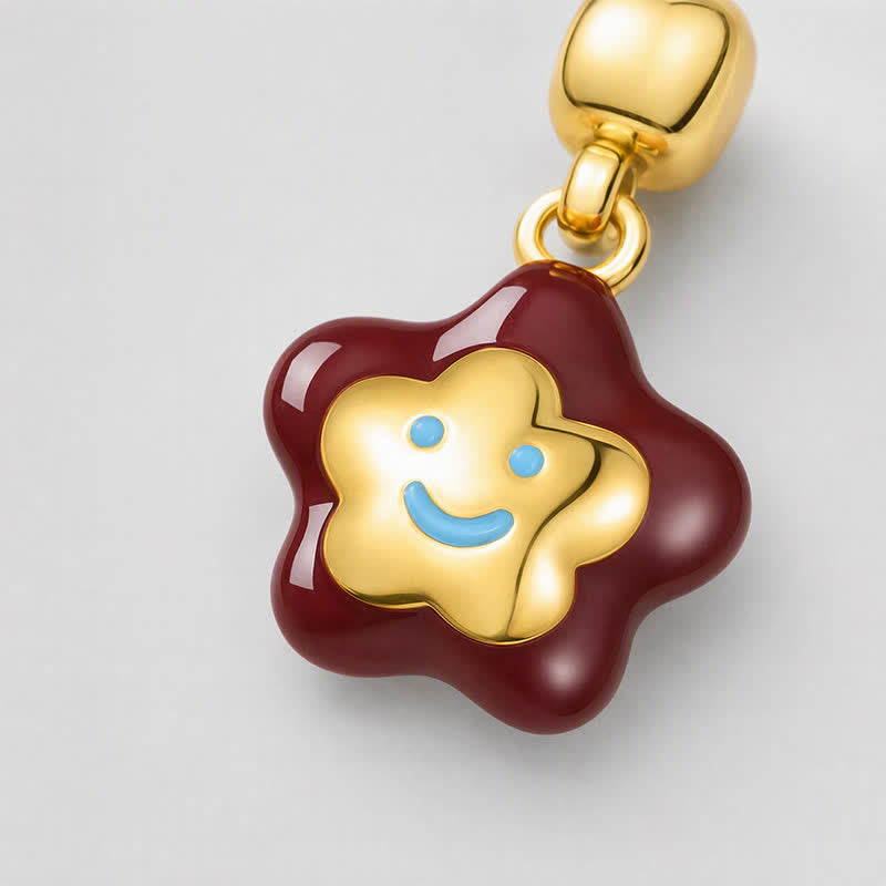 TaleClasp Smiley Star Bloom Gold Tone Charm - image 3
