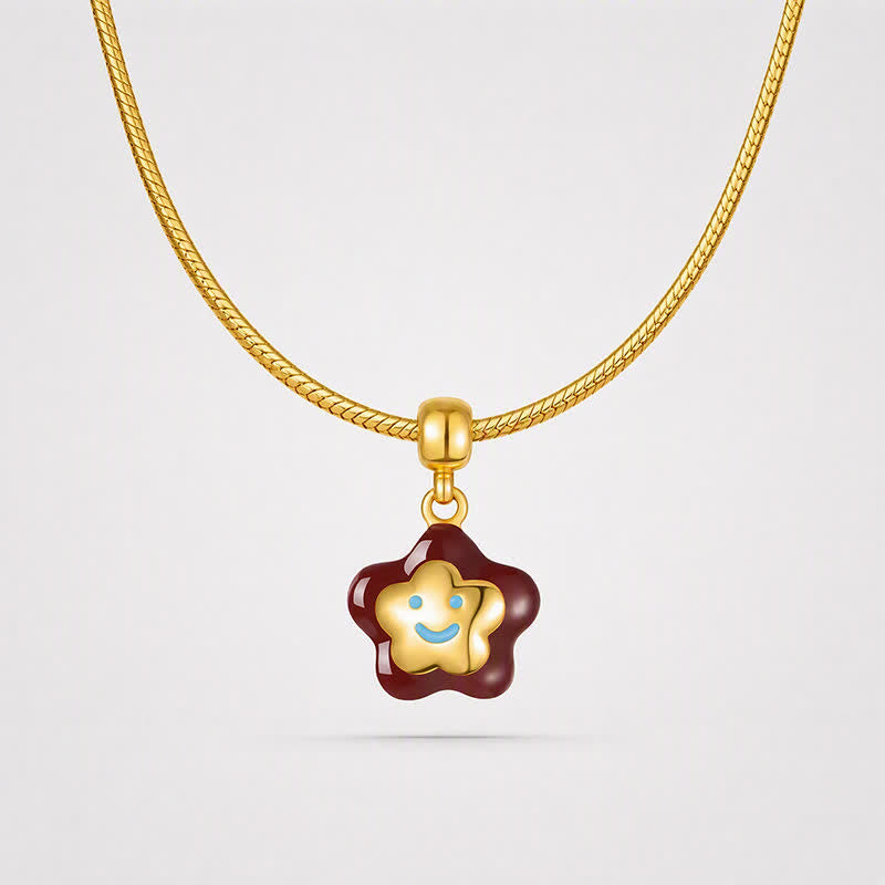 TaleClasp Smiley Star Bloom Gold Tone Charm - image 4