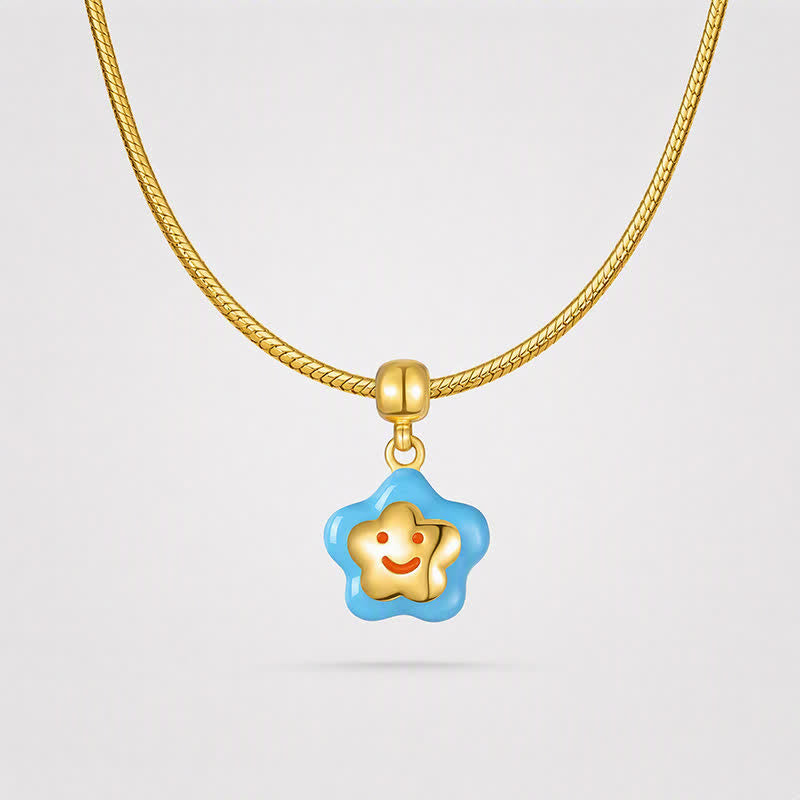 TaleClasp Smiling Blue Star Gold Tone Charm - image 4