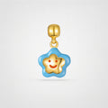 TaleClasp Smiling Blue Star Gold Tone Charm - Blue - image 0