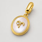 TaleClasp Aries White Shell Gold Pendant Charm - image 3