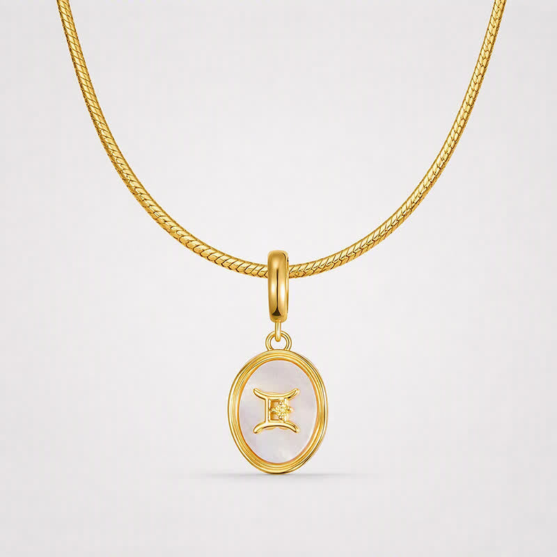 TaleClasp Gemini White Shell Gold Pendant Charm - image 4
