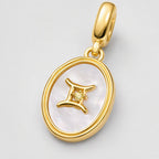TaleClasp Gemini White Shell Gold Pendant Charm - image 3