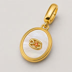 TaleClasp Cancer White Shell Gold Pendant Charm - image 3