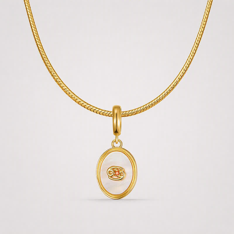 TaleClasp Cancer White Shell Gold Pendant Charm - image 4