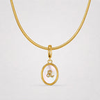TaleClasp Leo White Shell Gold Pendant Charm - image 4