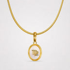 TaleClasp Virgo White Shell Gold Pendant Charm - image 4