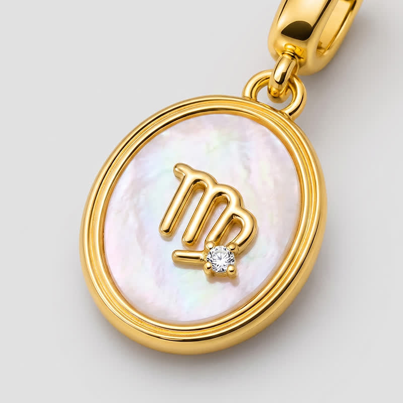TaleClasp Virgo White Shell Gold Pendant Charm - image 3