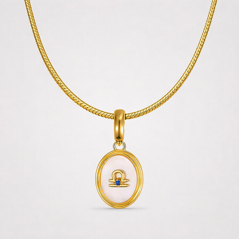 TaleClasp Libra White Shell Gold Pendant Charm - image 4
