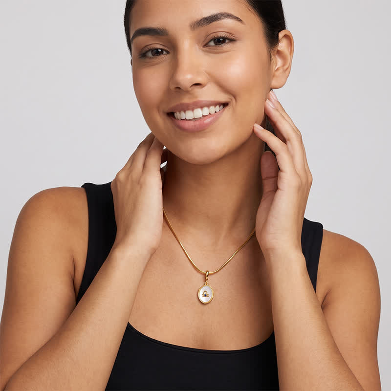 TaleClasp Libra White Shell Gold Pendant Charm - image 2