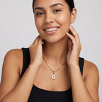 TaleClasp Libra White Shell Gold Pendant Charm - image 2