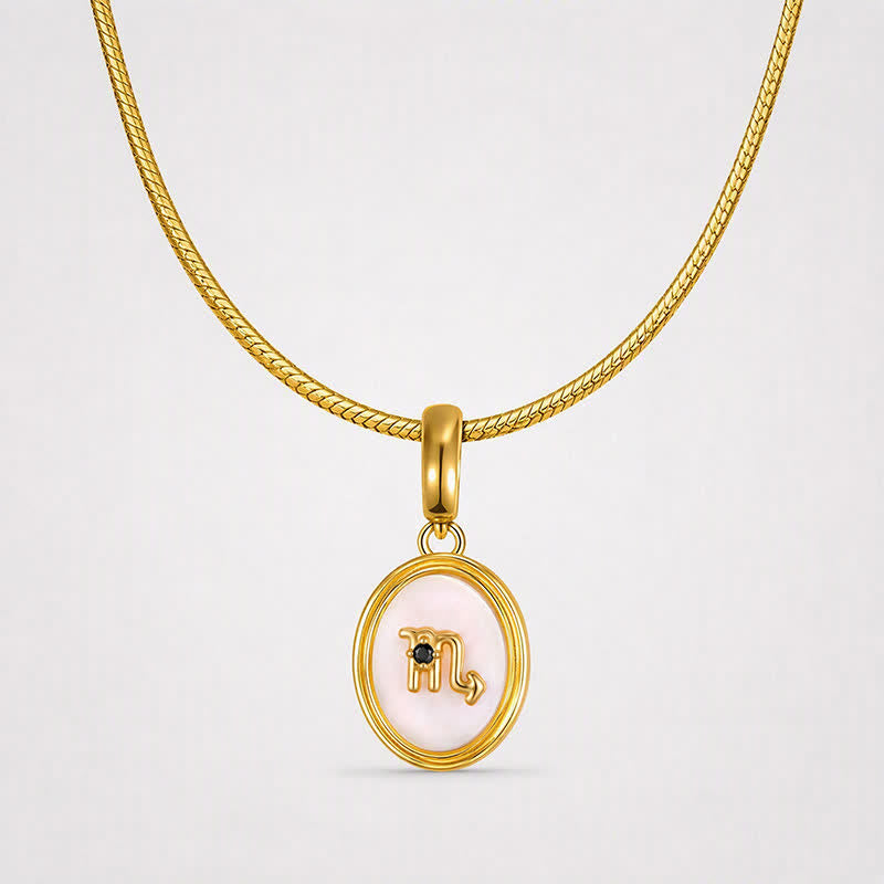 TaleClasp Scorpio White Shell Gold Pendant Charm - image 4