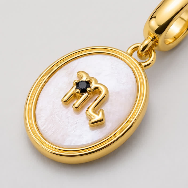 TaleClasp Scorpio White Shell Gold Pendant Charm - image 3