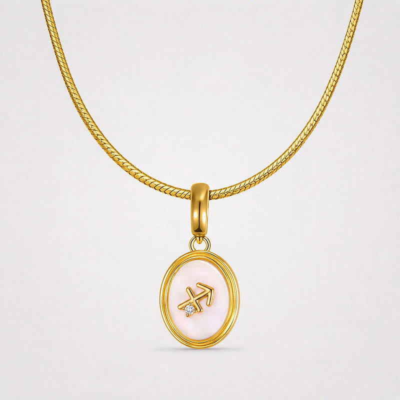 TaleClasp Sagittarius White Shell Gold Pendant Charm - image 4