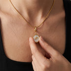 TaleClasp Sagittarius White Shell Gold Pendant Charm - image 1