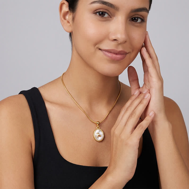 TaleClasp Capricorn White Shell Gold Pendant Charm - image 2