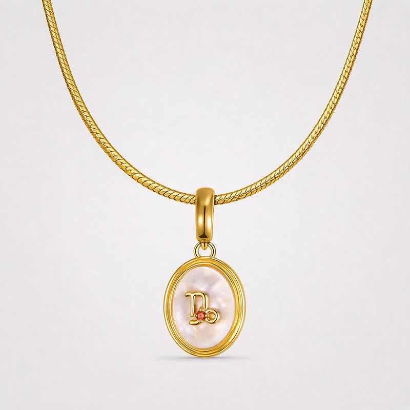 TaleClasp Capricorn White Shell Gold Pendant Charm - image 4