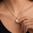 TaleClasp Capricorn White Shell Gold Pendant Charm - image 1
