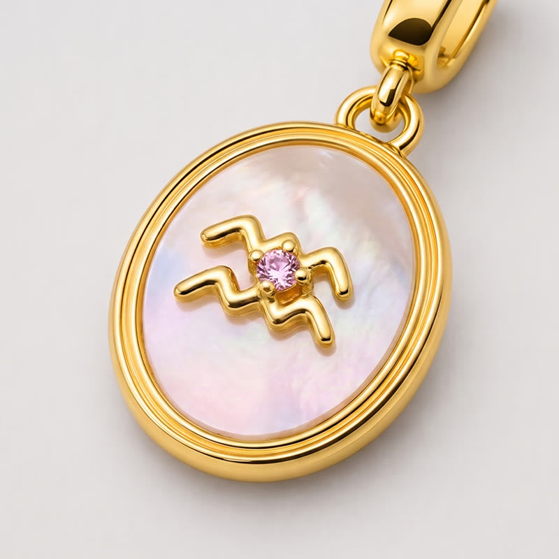 TaleClasp Aquarius White Shell Gold Pendant Charm - image 3