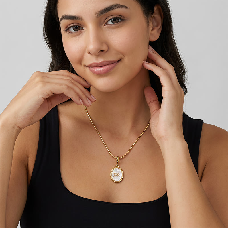 TaleClasp Aquarius White Shell Gold Pendant Charm - image 2