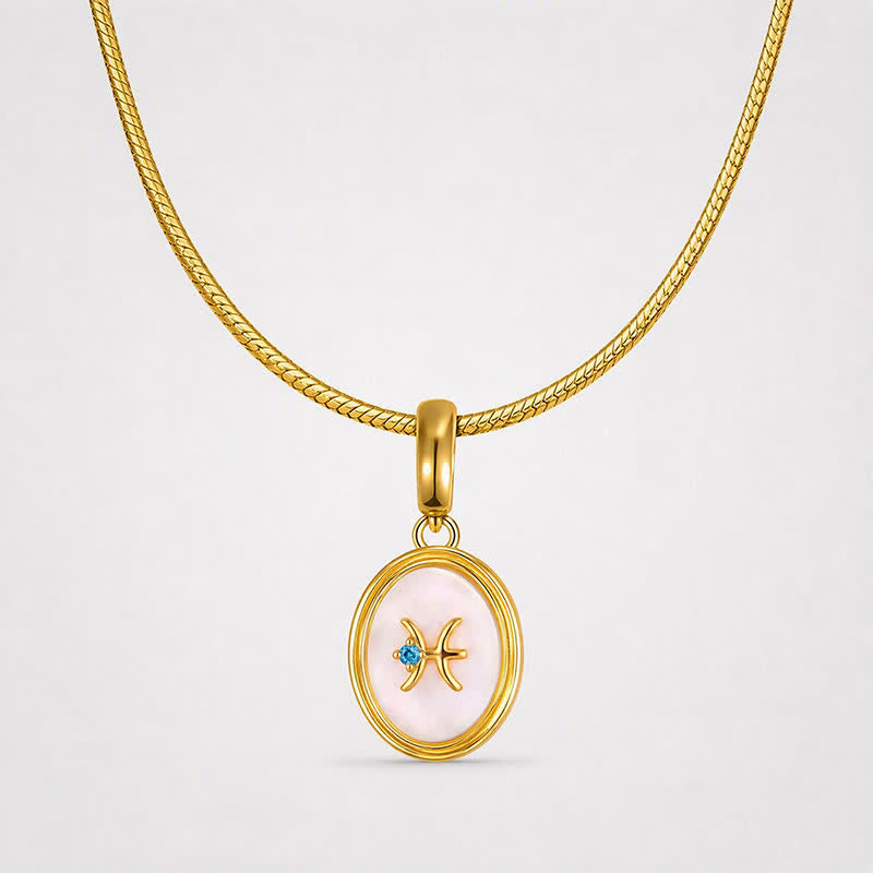 TaleClasp Pisces White Shell Gold Pendant Charm - image 4