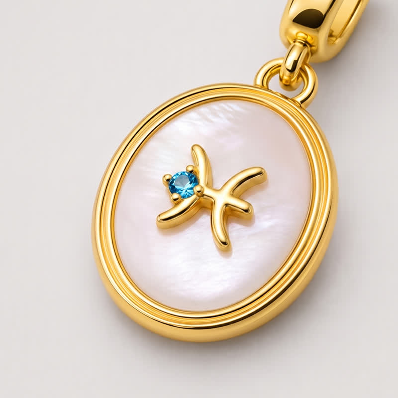 TaleClasp Pisces White Shell Gold Pendant Charm - image 3