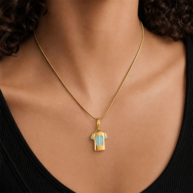 TaleClasp Sky Blue Jersey Charm in Gold Tone - image 2
