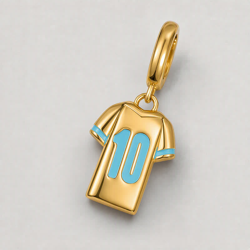 TaleClasp Sky Blue Jersey Charm in Gold Tone - image 4