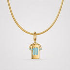 TaleClasp Sky Blue Jersey Charm in Gold Tone - image 5