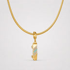 TaleClasp Golden Skateboard Blue Charm - image 4