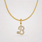 TaleClasp Gold Tone Pave Initial Letter Charm - image 4