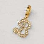 TaleClasp Gold Tone Pave Initial Letter Charm - image 3