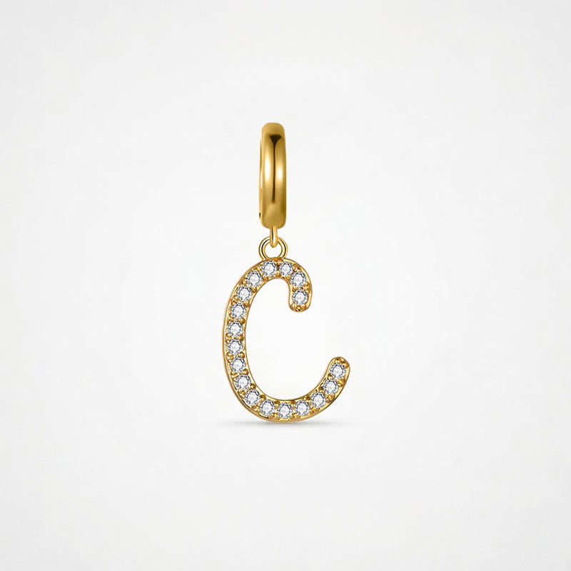 TaleClasp Letter C Gold Tone Arc Charm - Golden - image 0