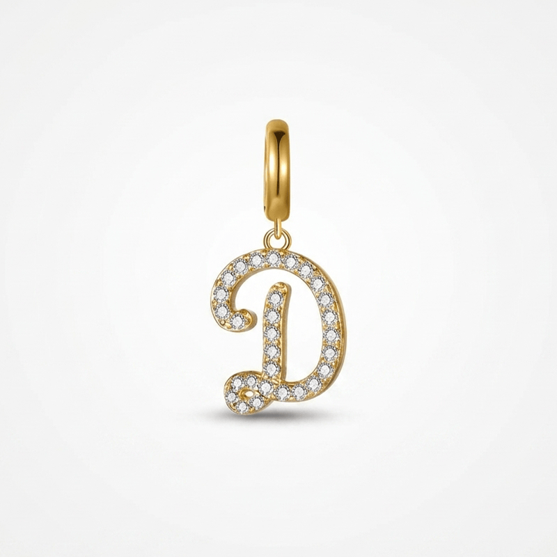 TaleClasp Letter D Gold Tone Arc Charm - Golden - image 0